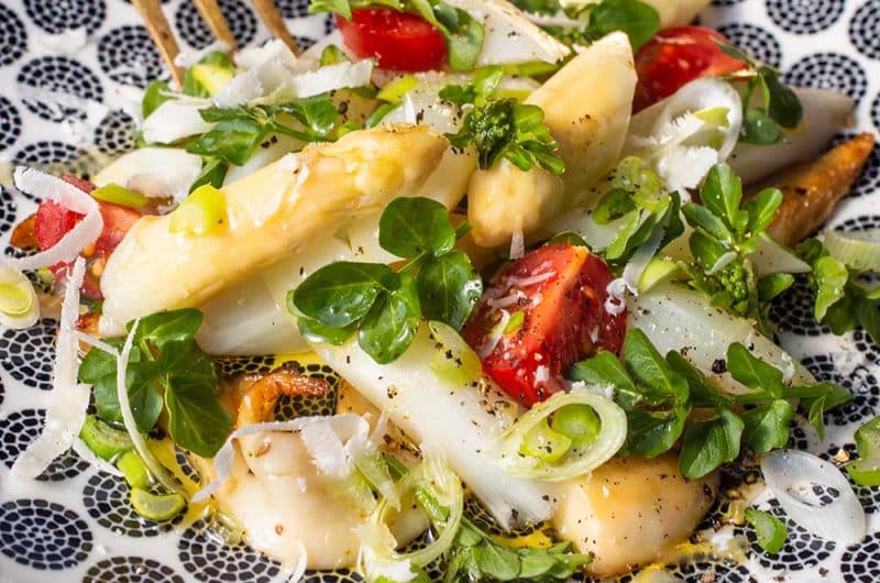 Spargelsalat-Brunnenkresse-Kraeuterseitling