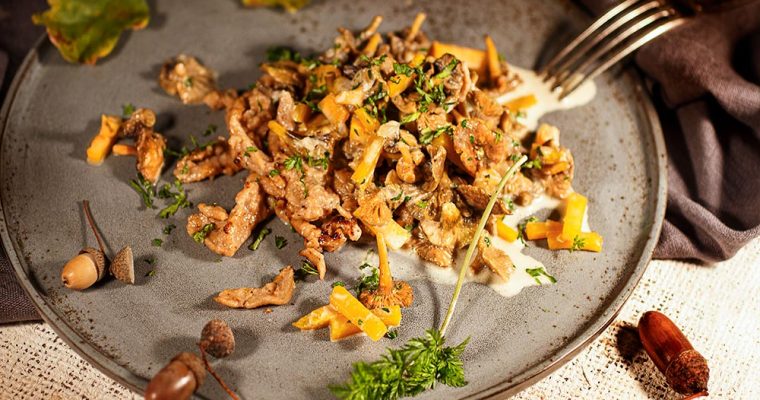 Pilzgemüse mit Eichelspätzle