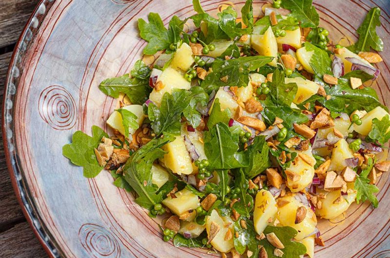 eichenblaettersalat-kartoffeln-baerlauchfruechte