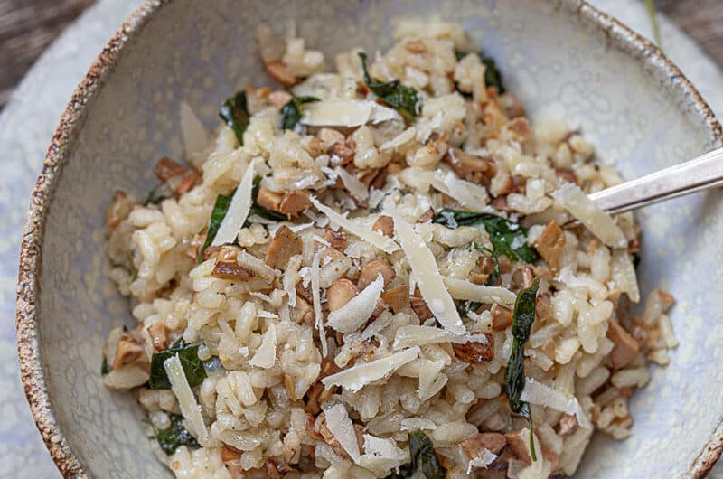 Eichelrisotto mit Ackermelde