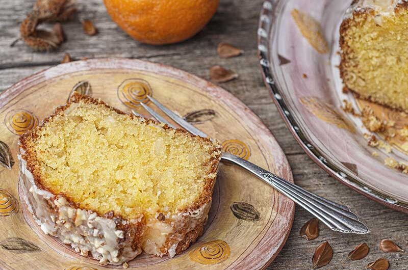 Orangenrührkuchen mit Bucheckern