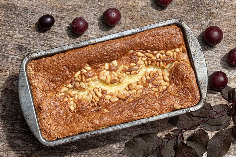 Frischkaesekuchen gebacken