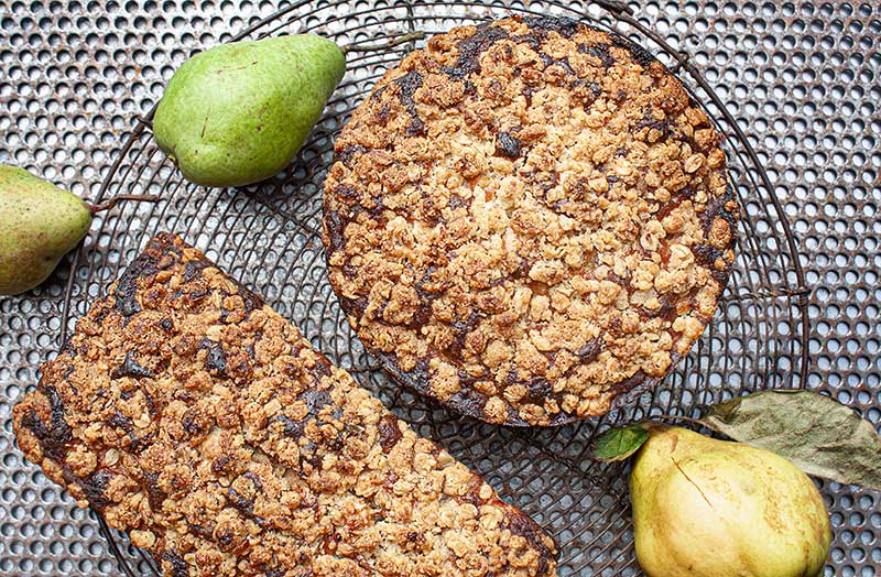 Birnen Quitten Ruehrkuchen Gitter