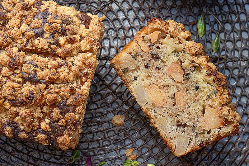 Birnen Quittenkuchen geschnitten
