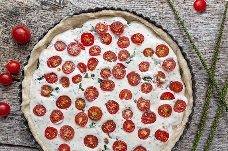 Tomatenquiche ungebacken