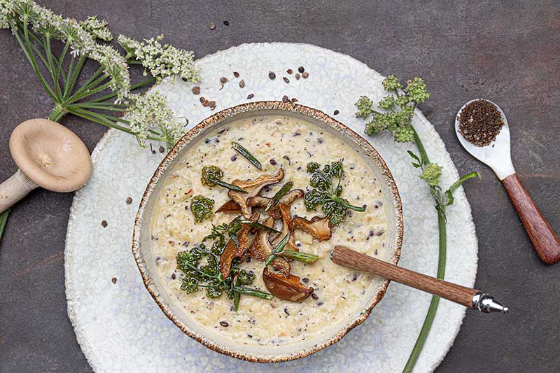 Knuspersuppe Kartoffeln Rosenkohl