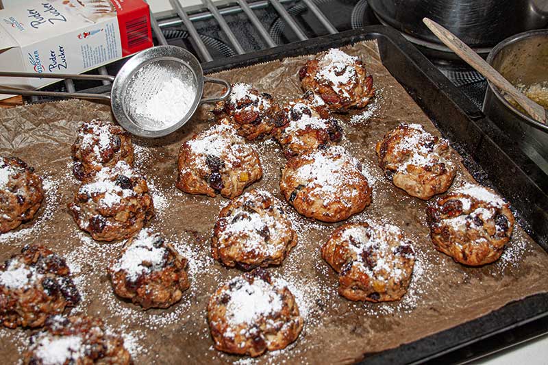 Stollenkekse gebacken