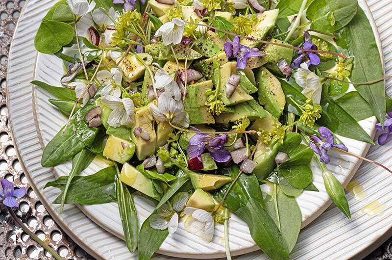 Bärlauch-Sauerampfer-Avocado-makro
