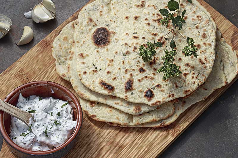 Pfannenbrot Knoblauch Dost