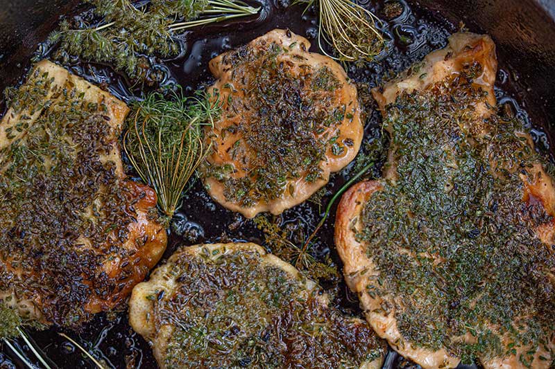 Schwefelporling gebraten Samenpanade